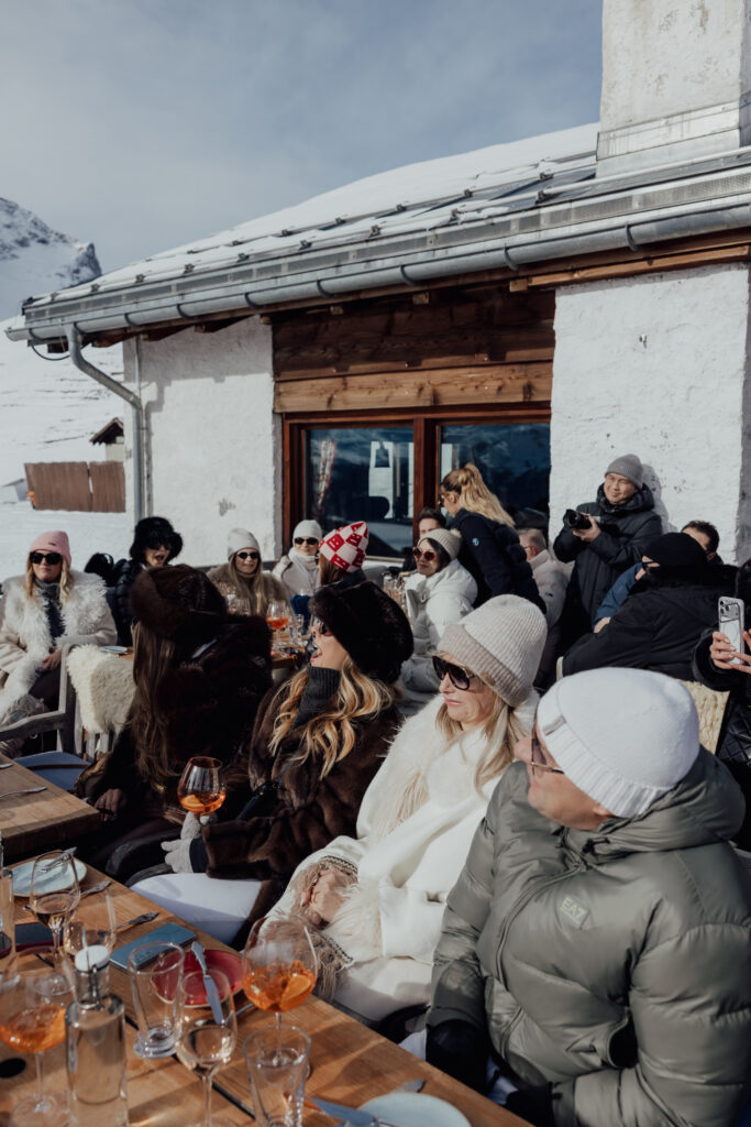 Guests gather and have a drink