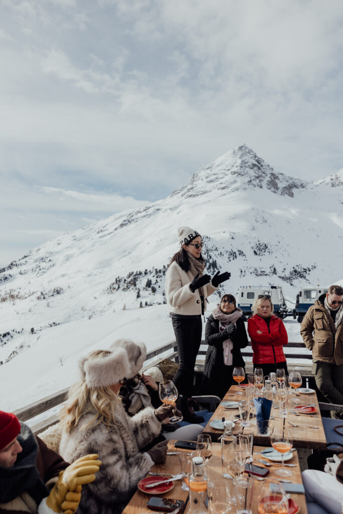 Guests gather and have a drink